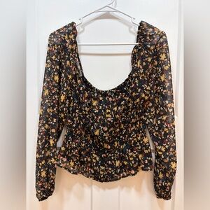 NWT Flag & Anthem Floral Long Sleeve Blouse